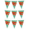 Paperdreams verjaardag 90 jaar thema vlaggetjes - 3x - feestversiering - 10m - folie - dubbelzijdig - Vlaggenlijnen