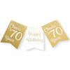 Paperdreams Verjaardag Vlaggenlijn 70 jaar - Gerecycled karton - wit/goud - 600 cm - Vlaggenlijnen
