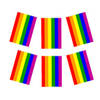 Regenboog vlaggenlijn 2x stuks van 7 meter - Vlaggenlijnen