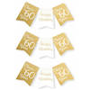 Paperdreams Verjaardag Vlaggenlijn 60 jaar - 3x - Gerecycled karton - wit/goud - 600 cm - Vlaggenlijnen