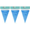 Party Vlaggenlijn - 3x - binnen/buiten - plastic - blauw - 600 cm - 25 vlaggetjes - Vlaggenlijnen