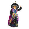 Creation decoratie heksen pop - staand - 30 cm - zwart/paars - Halloween versiering - Halloween poppen