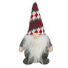 Pluche gnome/dwerg/kabouter decoratie pop/knuffel kleding grijs en muts 26 x 11 cm - Kerstman pop