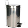 Pedaalemmer - vuilnisbak - 3 liter - zilver - RVS - 17 x 25 cmA - Pedaalemmers