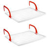Plasticforte Inklapbaar klein wasrekje/droogrek - 2x - 4 meter waslijn - Ophangbaar - 50 x 62 cm - Hangdroogrek