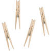 Urban Living XL Size wasknijpers - 24x - bamboe - 9 cm - Extra groot formaat - Knijpers
