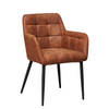 Livingfurn - Eetkamerstoel Bronco Cognac - Stof - 64x62x85