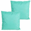 Anna's collection buitenkussens - 2x - turquoise blauw - 60 x 60 cm - tuinstoelkussens