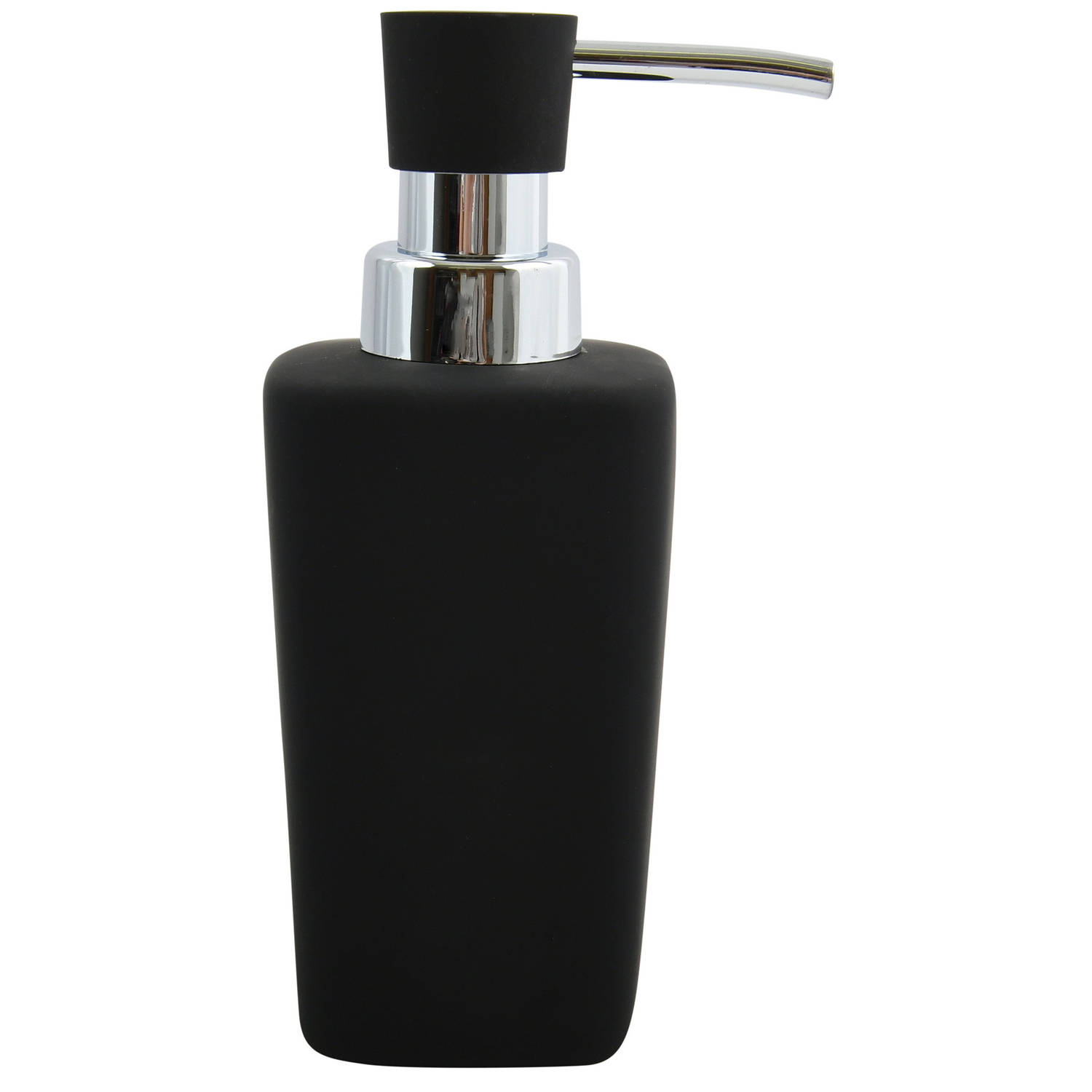 MSV Zeeppompje/dispenser - Haiti - keramiek - zwart/zilver - 6 x 15 cm - 240 ml