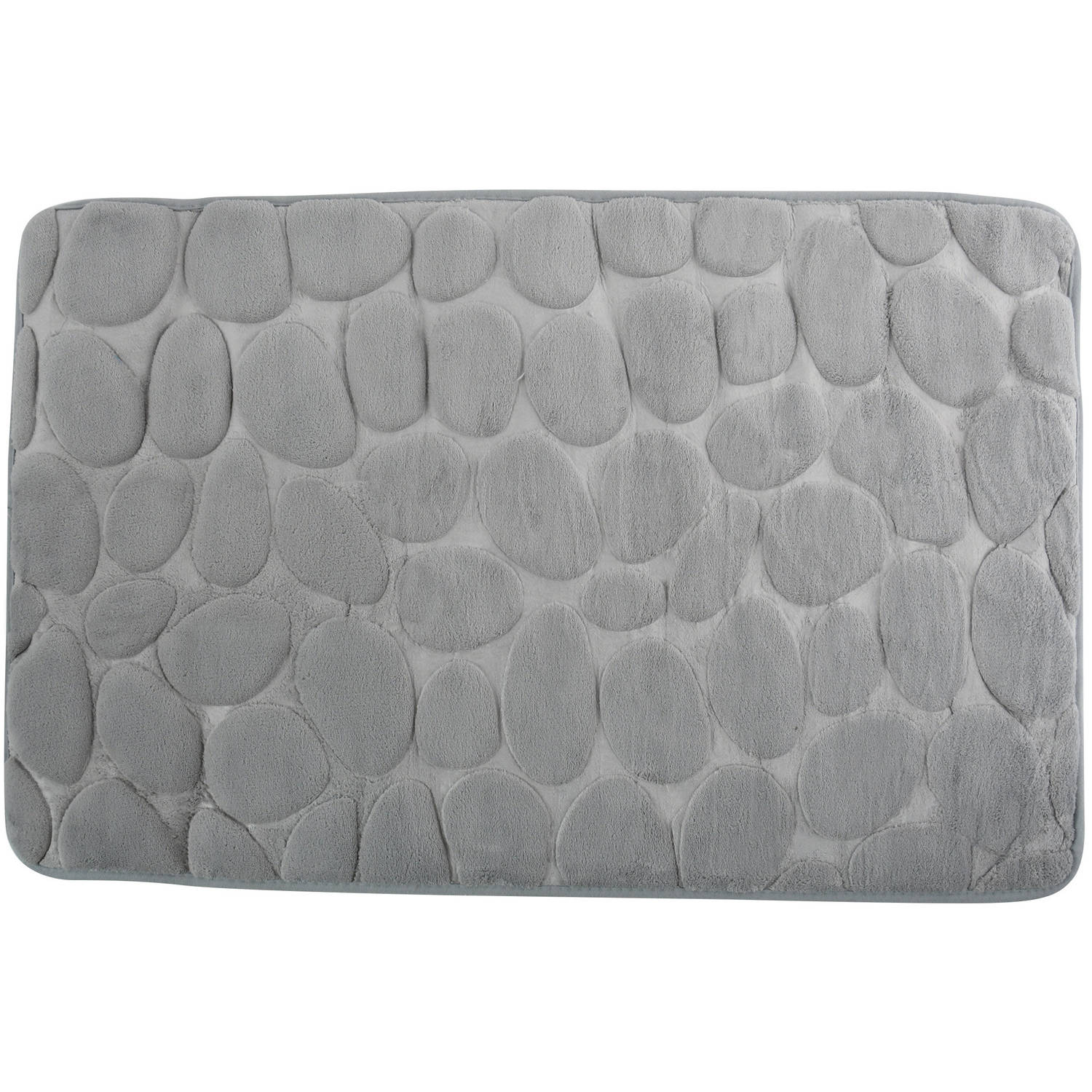 Badkamerkleedje-badmat tapijt kiezel motief vloermat grijs 50 x 80 cm laagpolig Badmatjes