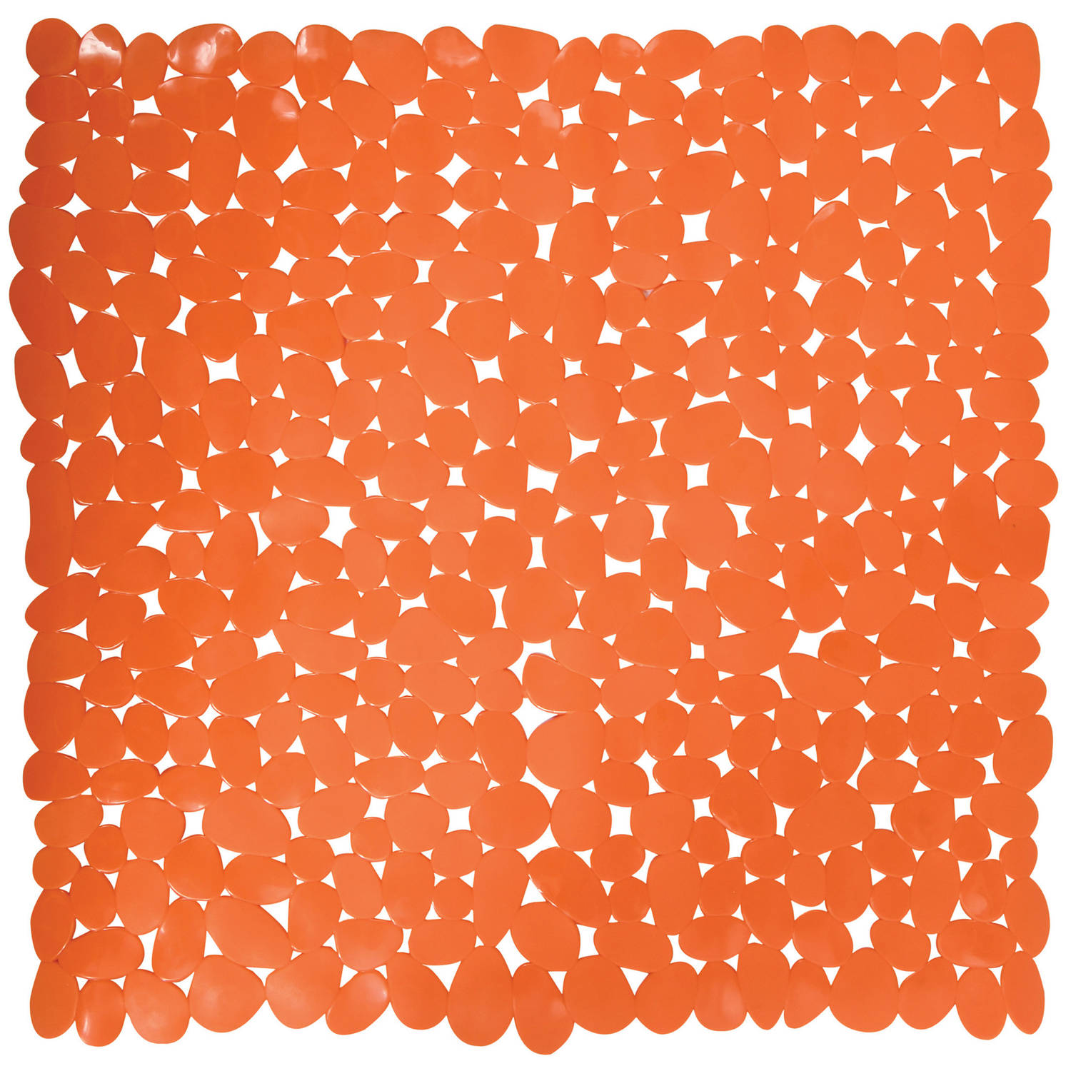MSV Douche-bad anti-slip mat badkamer pvc oranje 54 x 54 cm Badmatjes
