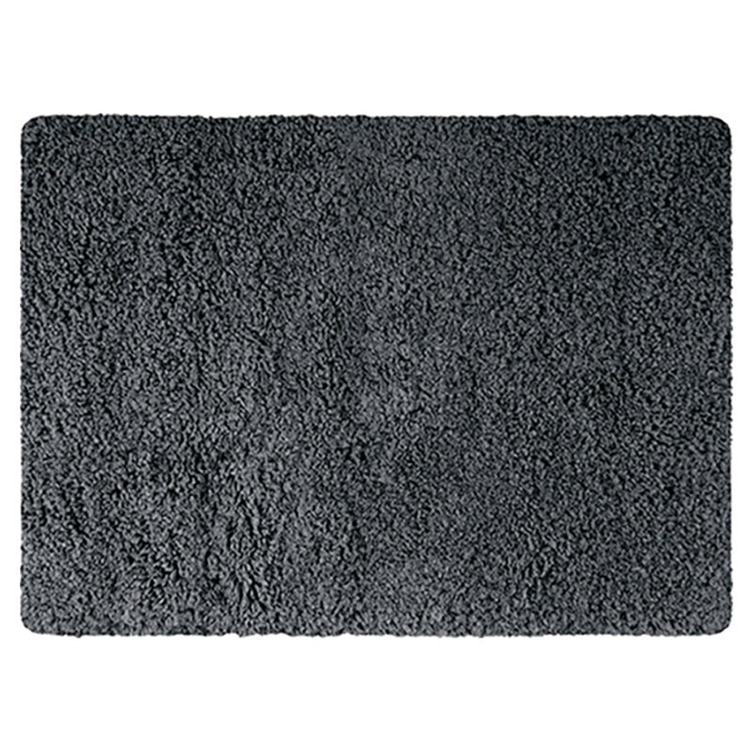 MSV Badkamerkleedje/badmat tapijt - voor de vloer - donkergrijs - 50 x 70 cm - Microfibre - langharig