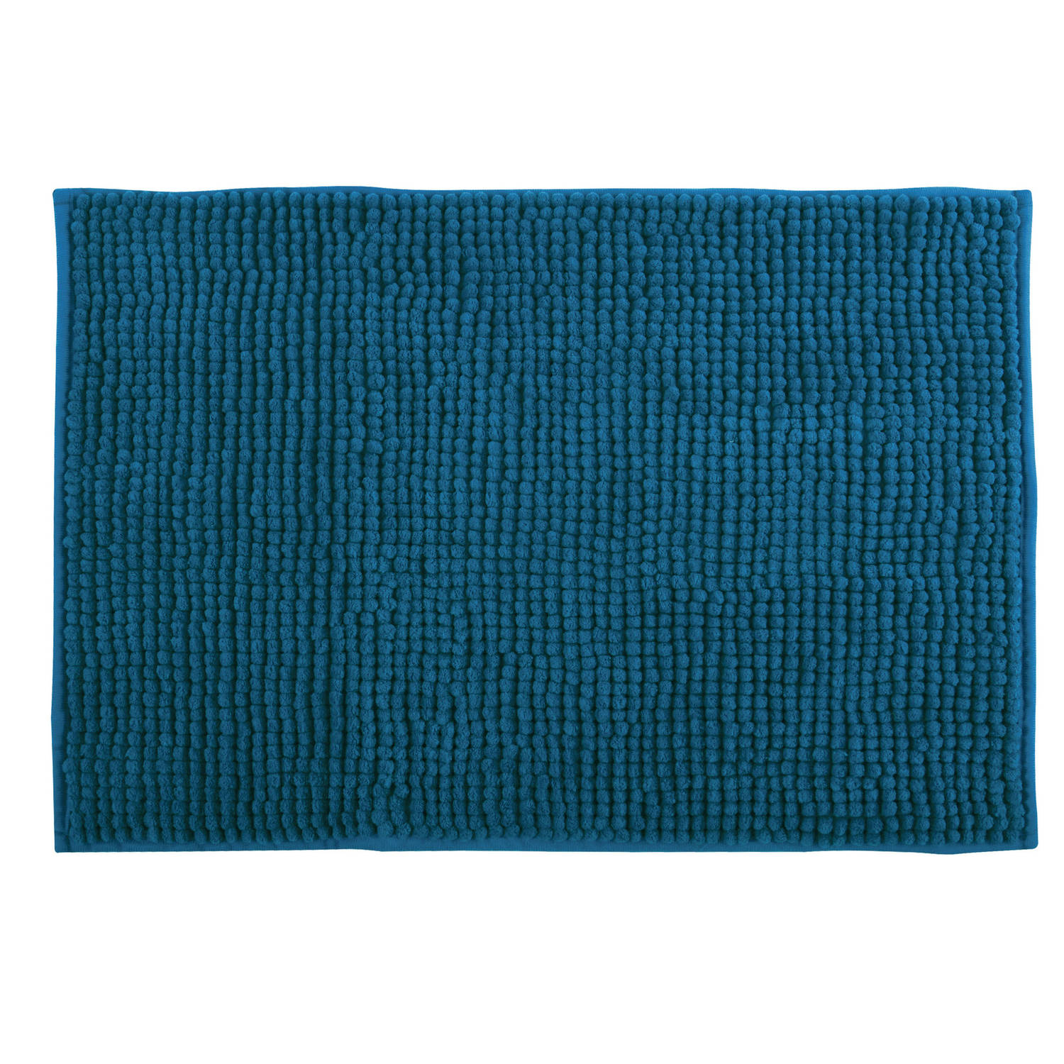 MSV Badkamerkleed/badmat tapijtje voor op de vloer - donkerblauw - 50 x 80 cm - Microvezel - anti slip