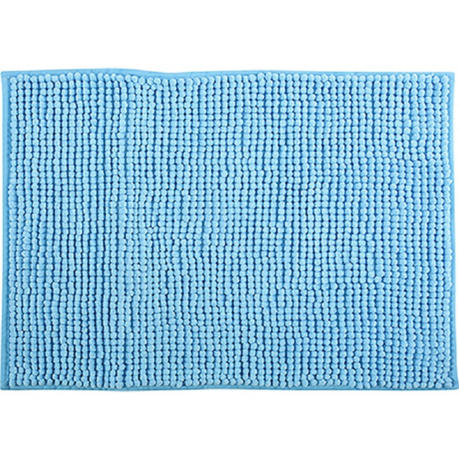 MSV Badkamerkleed-badmat tapijtje voor op de vloer lichtblauw 50 x 80 cm Microvezel Badmatjes