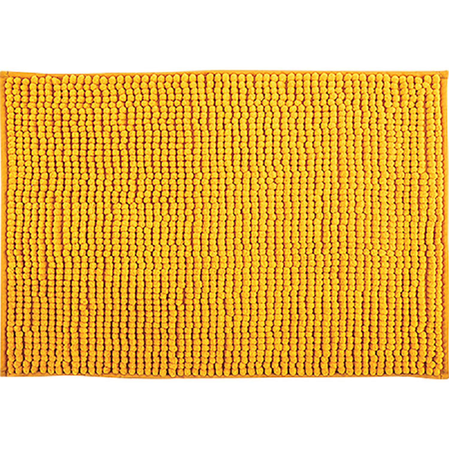 MSV Badkamerkleed/badmat tapijtje voor op de vloer - saffraan geel - 50 x 80 cm - Microvezel - anti slip