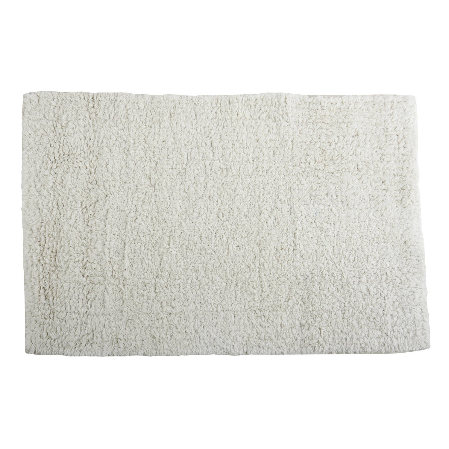 MSV Badkamerkleedje/badmat tapijtje - voor op de vloer - ivoor wit - 40 x 60 cm - polyester/katoen