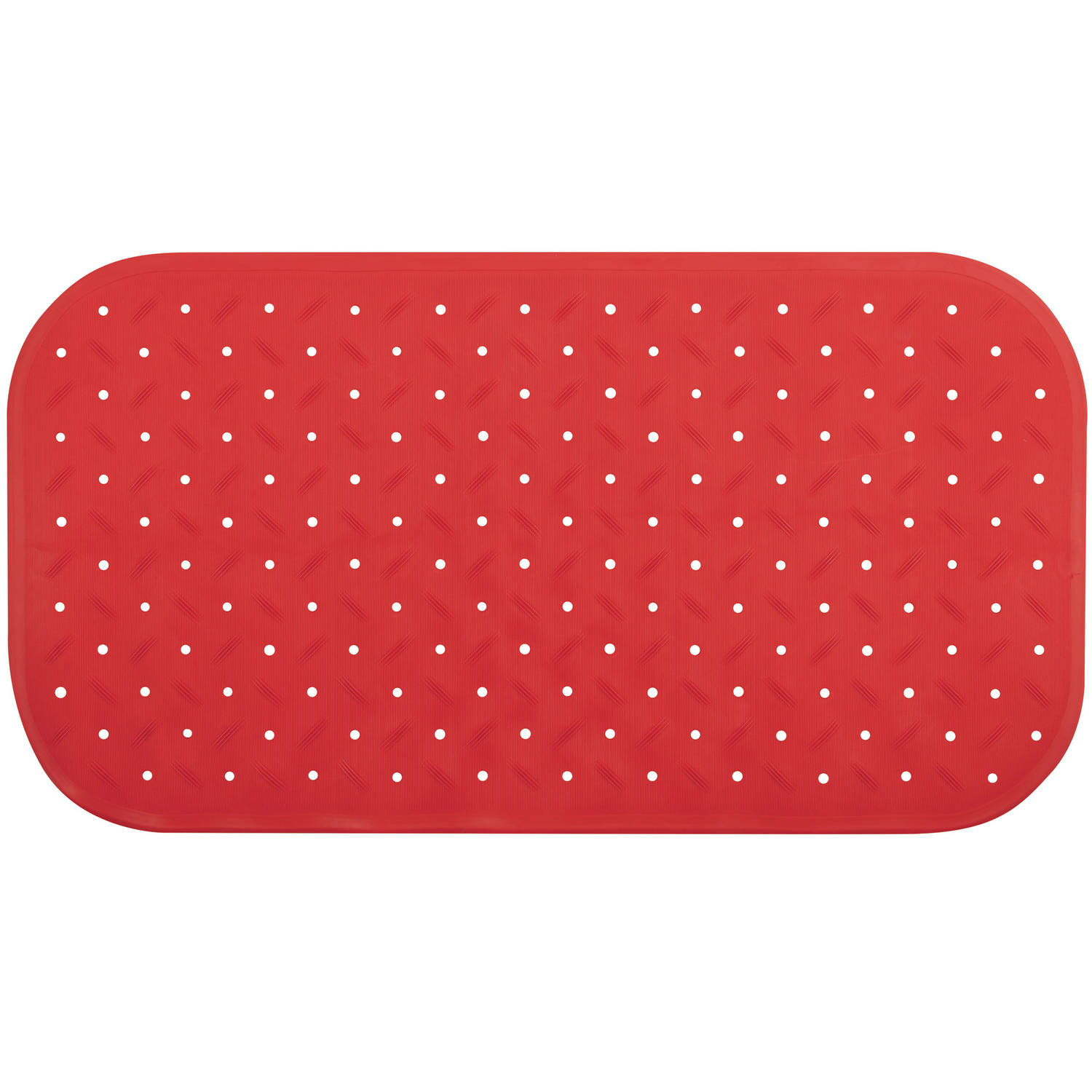 MSV Douche-bad anti-slip mat badkamer rubber rood 36 x 65 cm Badmatjes