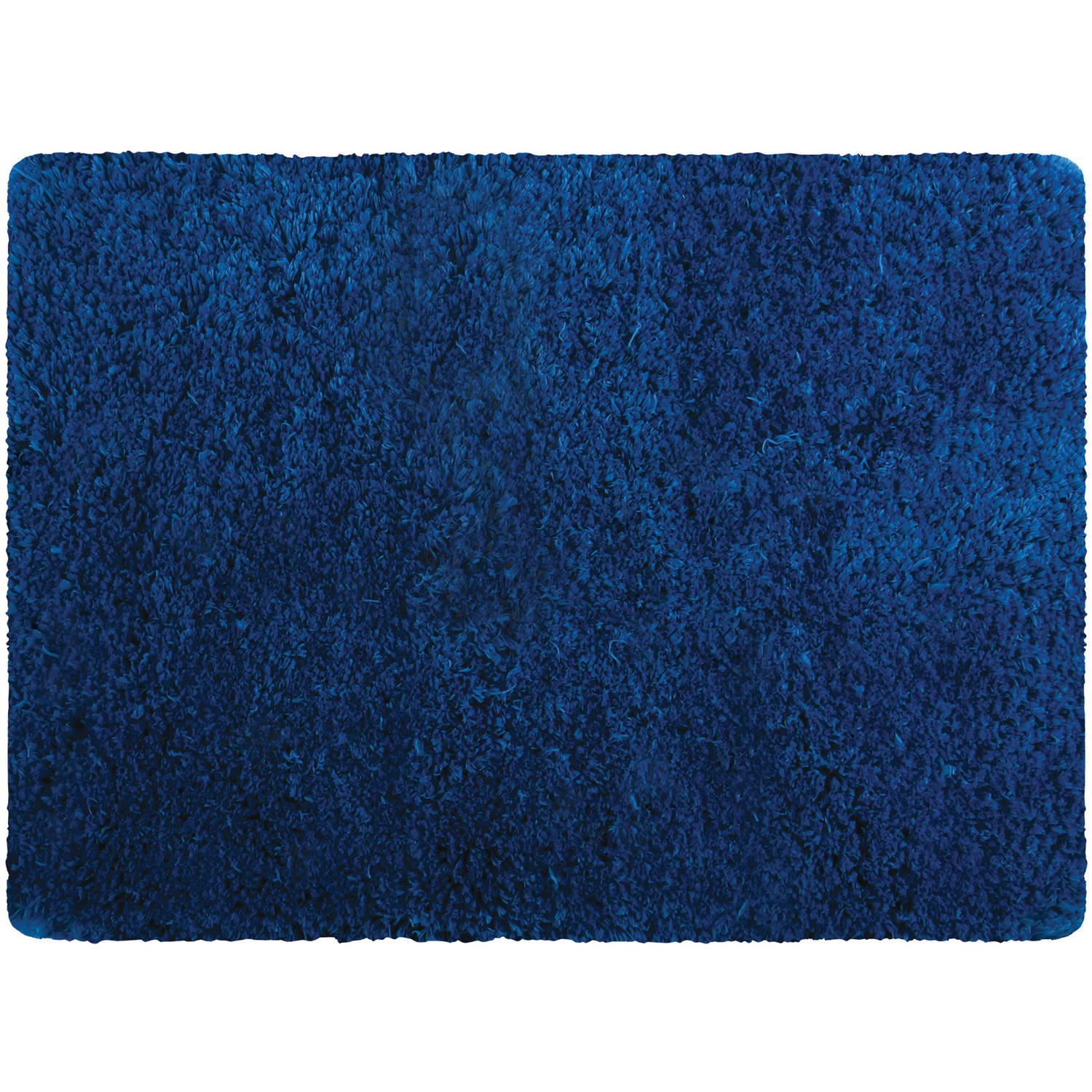 MSV Badkamerkleedje/badmat tapijt - voor de vloer - marine blauw - 50 x 70 cm - Microfibre - langharig