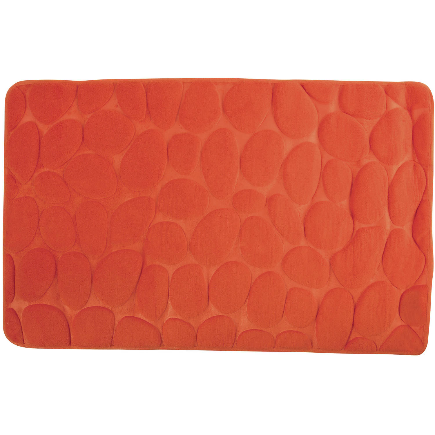Badkamerkleedje-badmat tapijt kiezel motief vloermat oranje 50 x 80 cm laagpolig Badmatjes