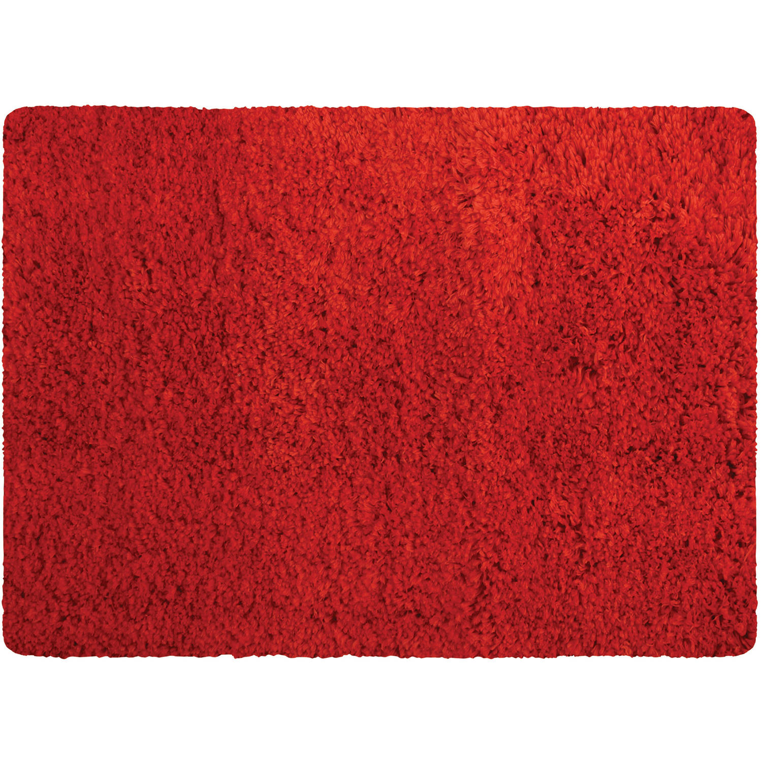 MSV Badkamerkleedje/badmat tapijt - voor de vloer - rood - 50 x 70 cm - Microfibre - langharig