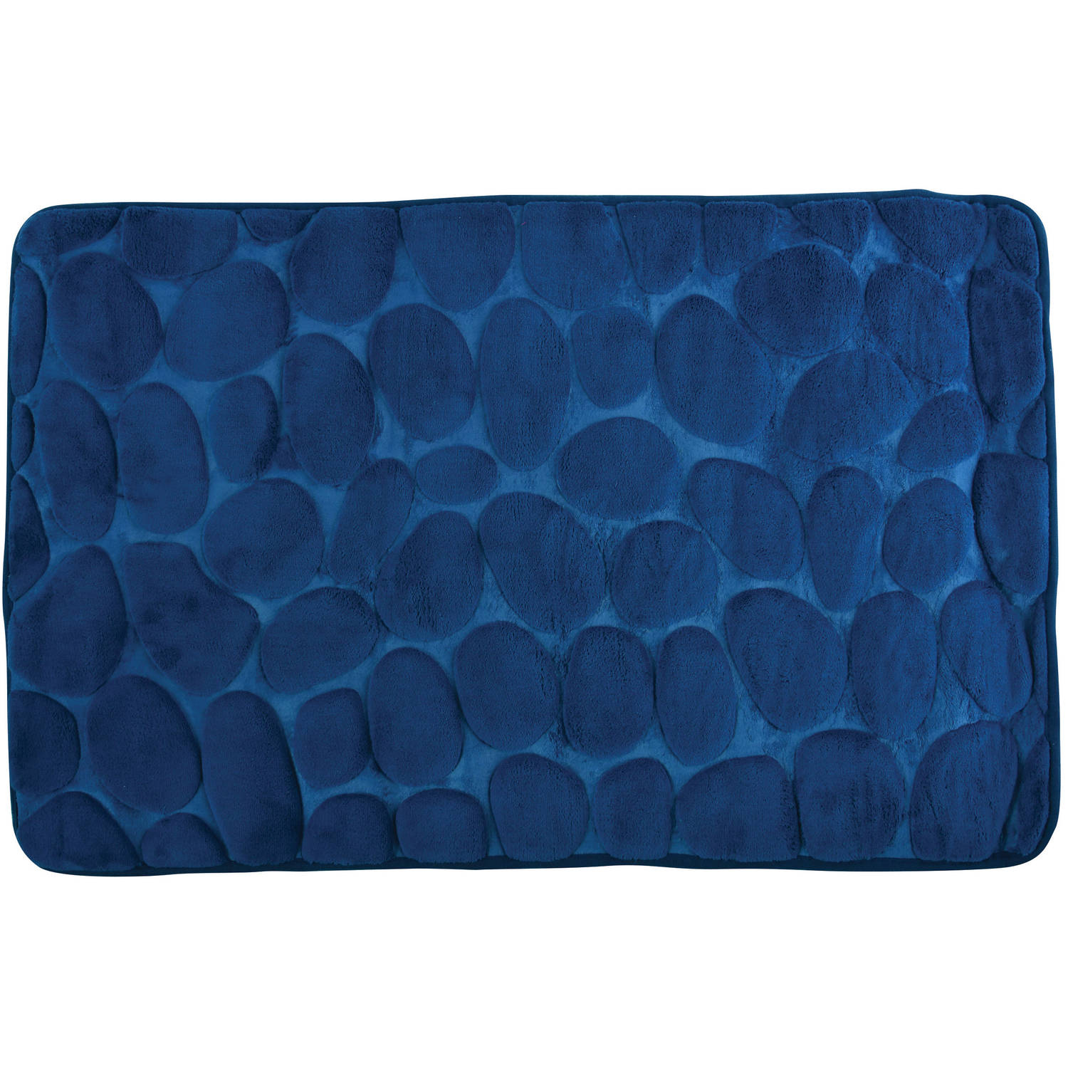Badkamerkleedje-badmat tapijt kiezel motief vloermat marine blauw 50 x 80 cm laagpolig Badmatjes