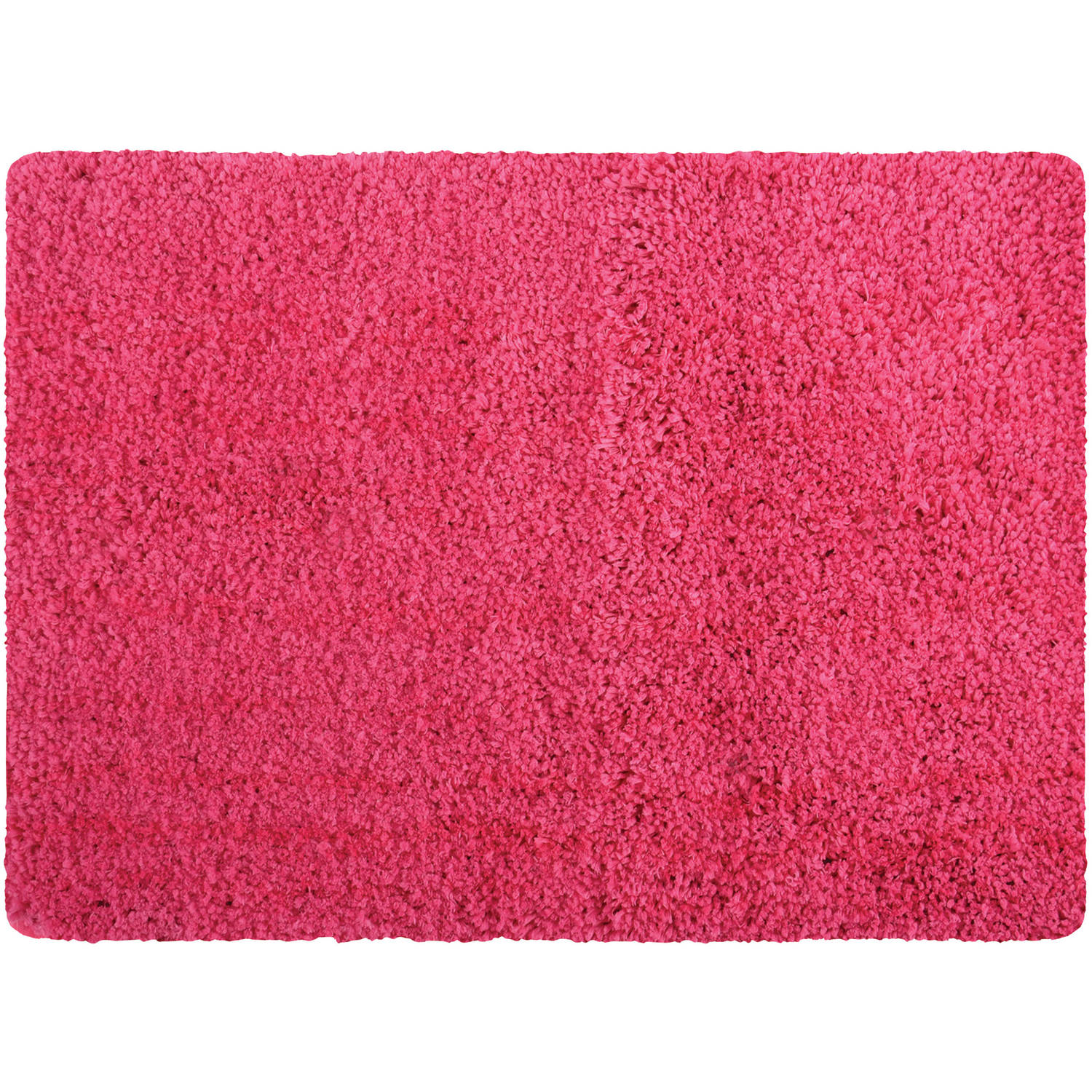 MSV Badkamerkleedje-badmat tapijt voor de vloer fuchsia roze 50 x 70 cm langharig Badmatjes
