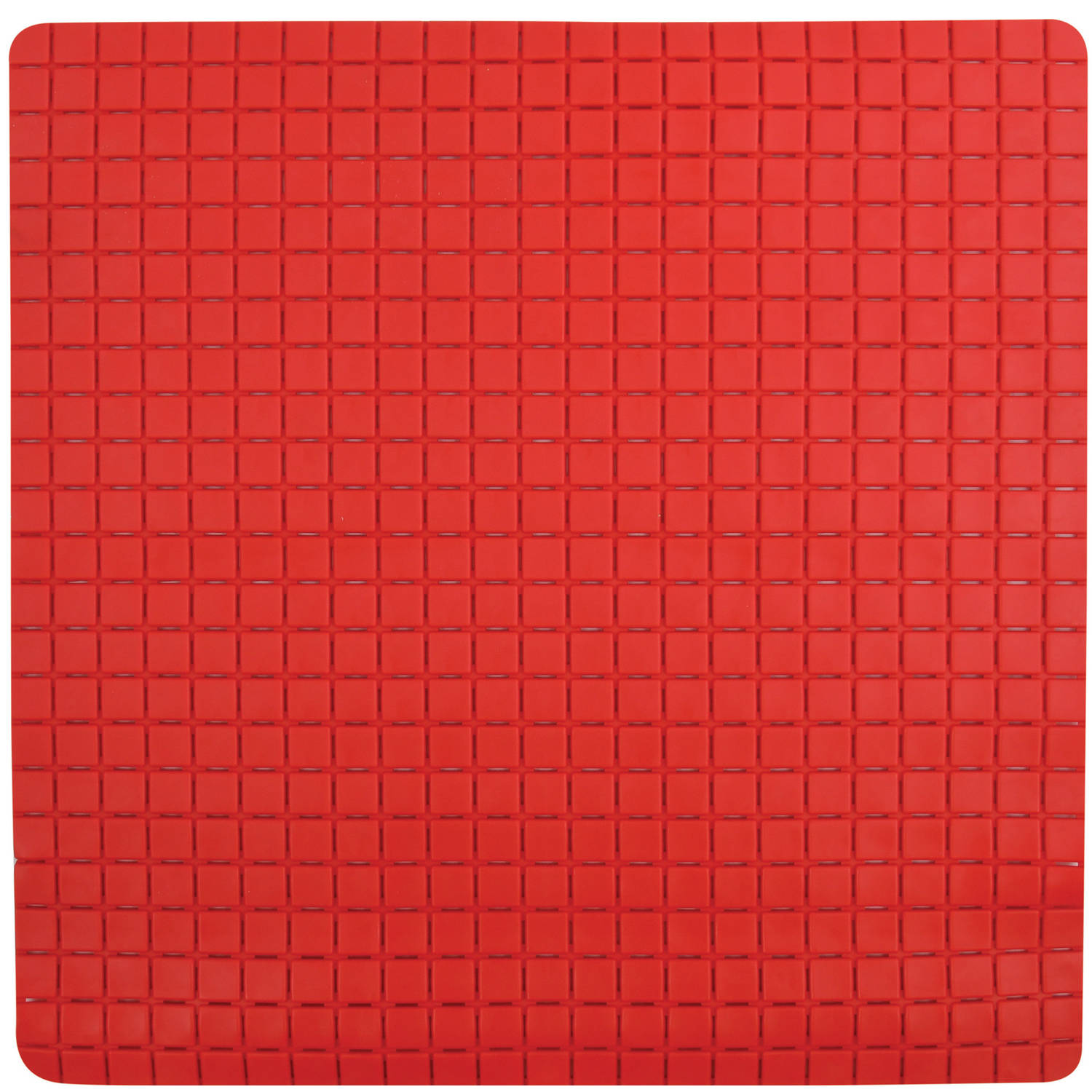 MSV Douche-bad anti-slip mat badkamer rubber rood 54 x 54 cm Badmatjes