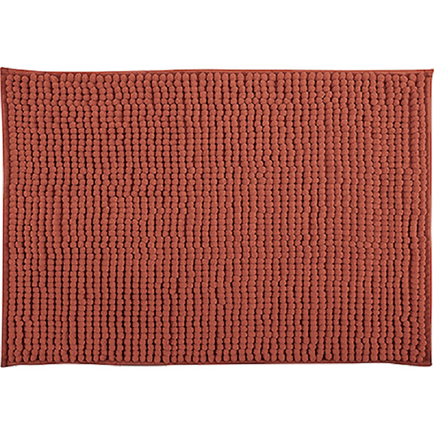 MSV Badkamerkleed/badmat tapijtje voor op de vloer - terracotta - 50 x 80 cm - Microvezel - anti slip
