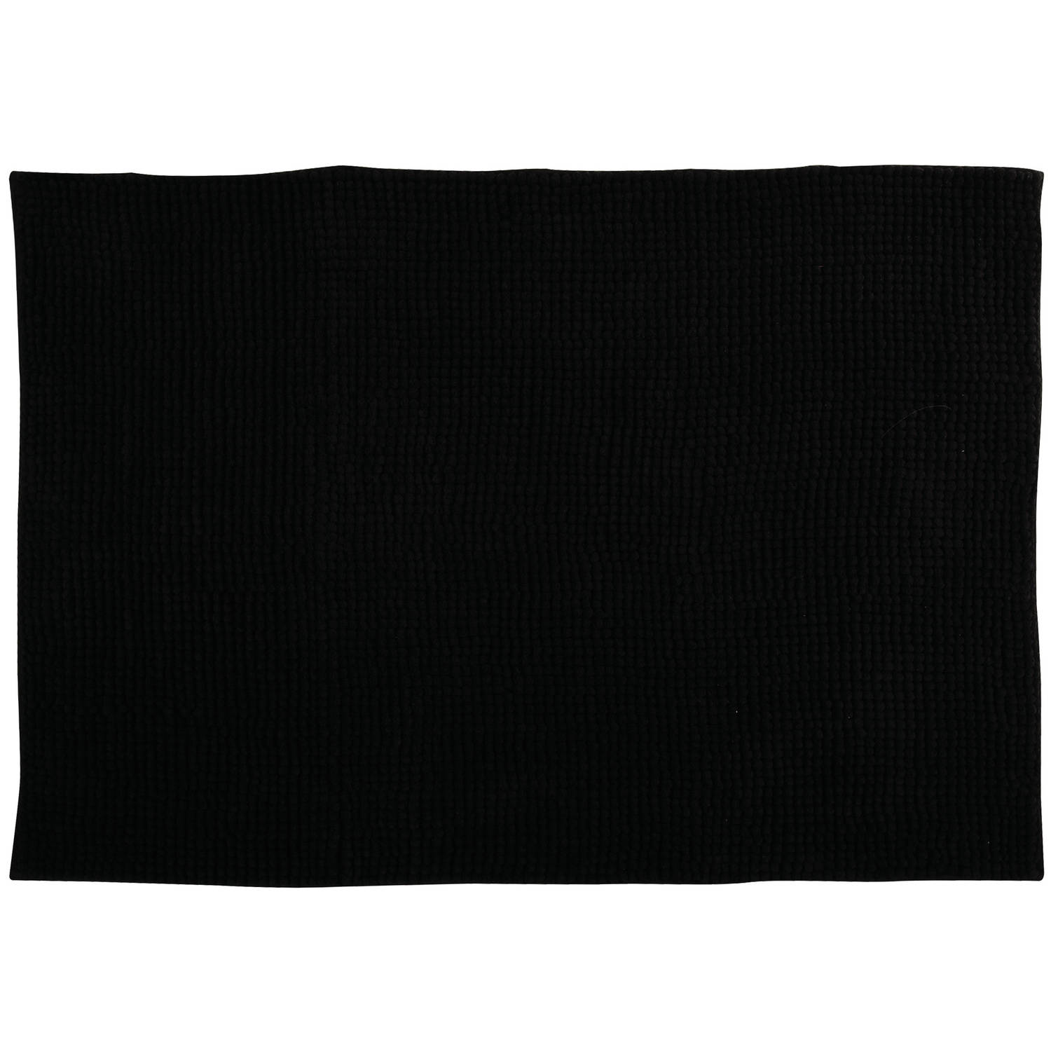MSV Badkamerkleed-badmat tapijtje voor op de vloer zwart 50 x 80 cm Microvezel Badmatjes