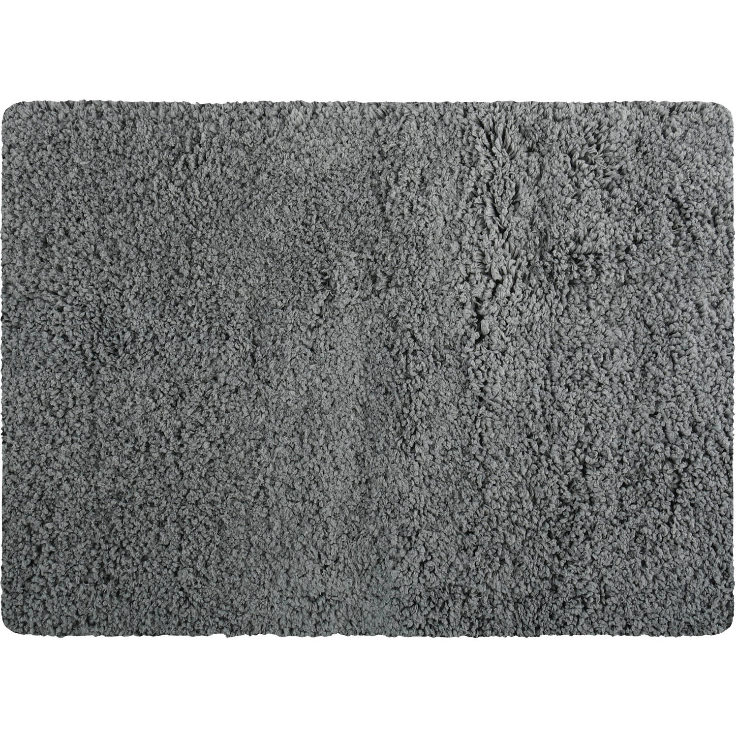 MSV Badkamerkleedje/badmat tapijt - voor de vloer - grijs - 50 x 70 cm - Microfibre - langharig
