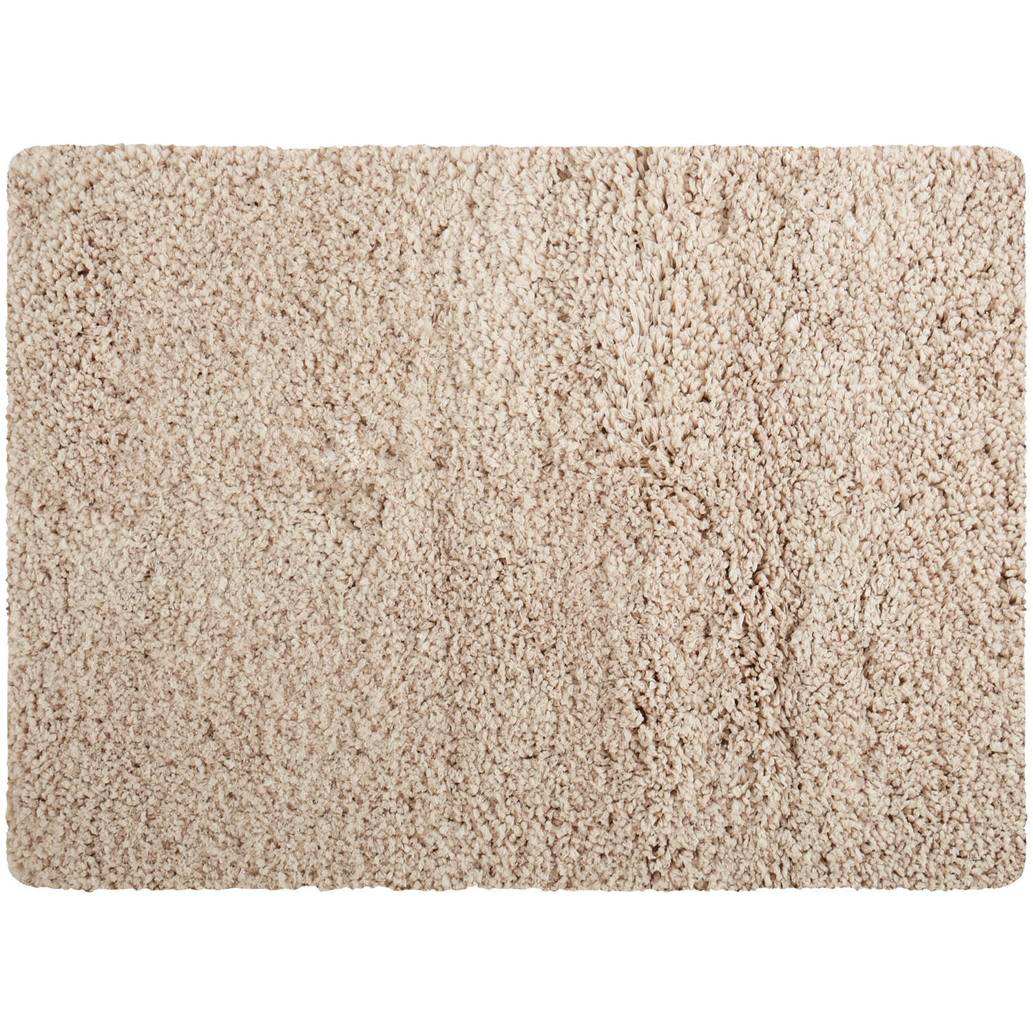 MSV Badkamerkleedje/badmat tapijt - voor de vloer - beige - 50 x 70 cm - Microfibre - langharig