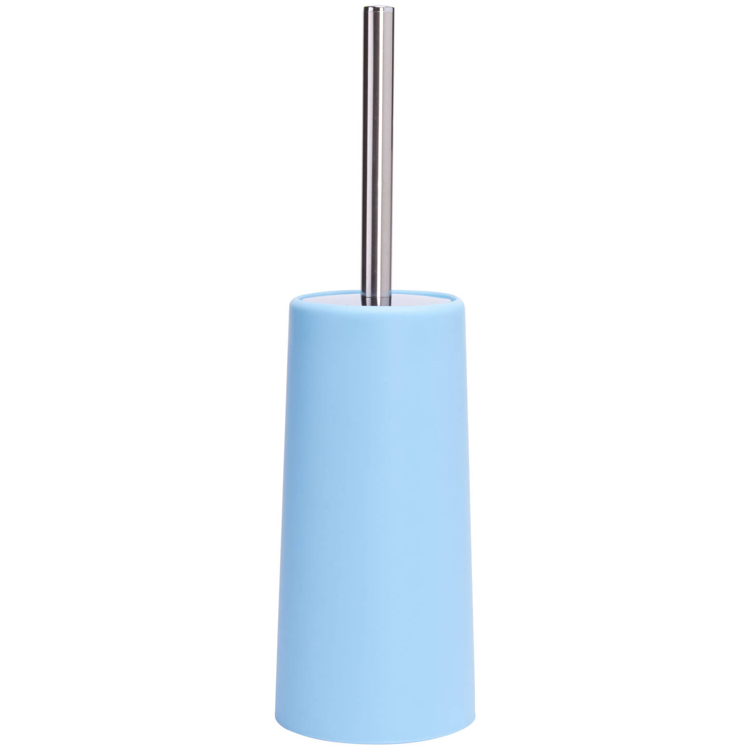 MSV Toiletborstel in houder/WC-borstel - lichtblauw - kunststof - 35 cm
