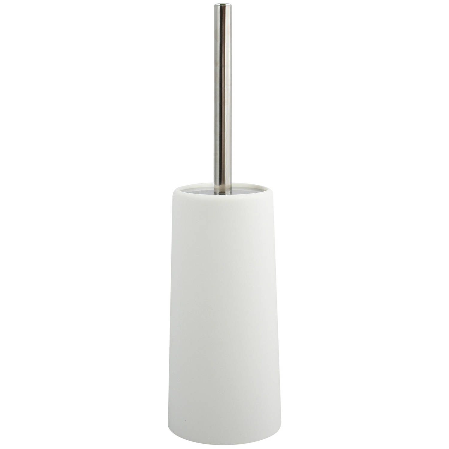 MSV Toiletborstel in houder/WC-borstel - ivoor wit - kunststof - 35 cm