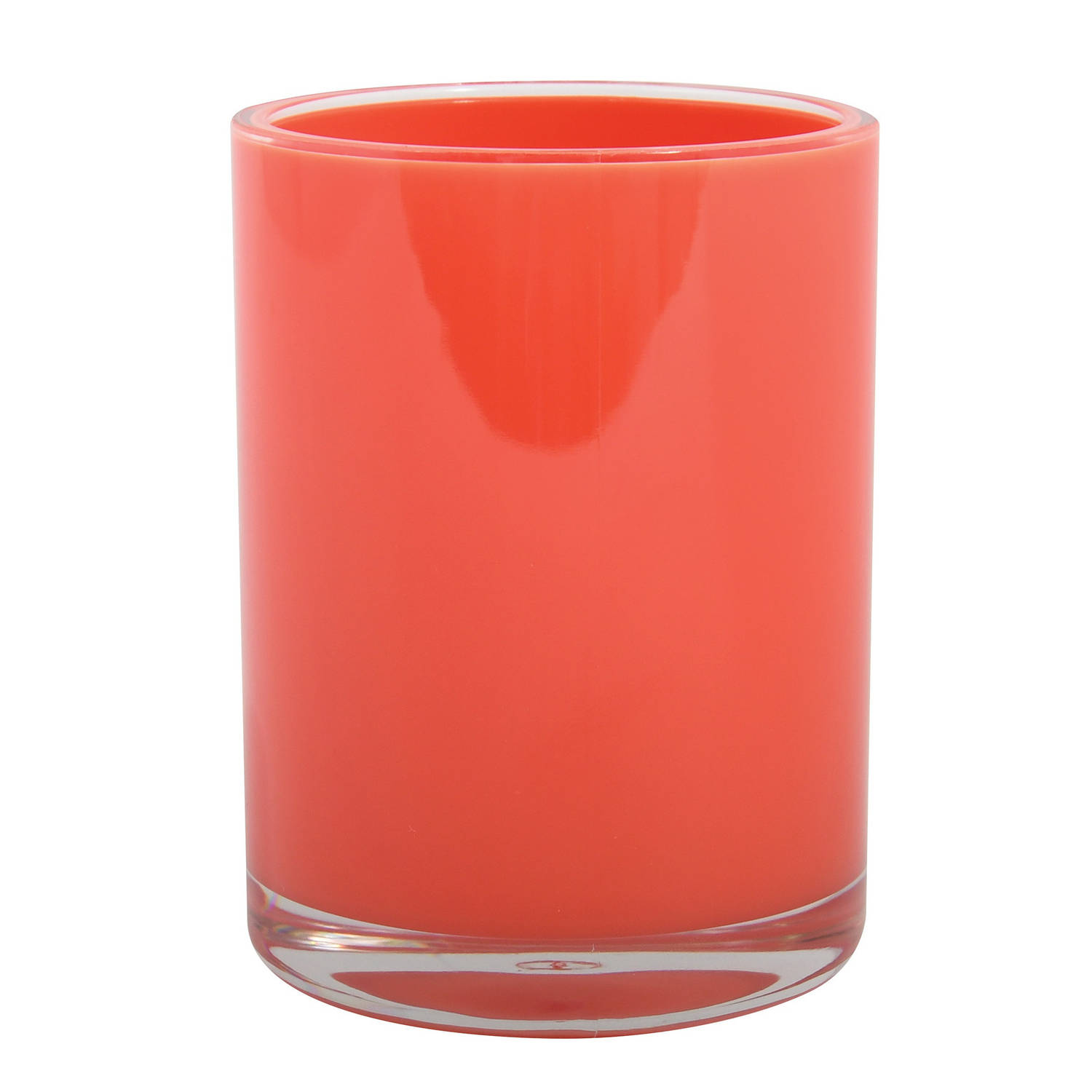 MSV Badkamer drinkbeker Aveiro PS kunststof rood 7 x 9 cm Tandenborstelhouders
