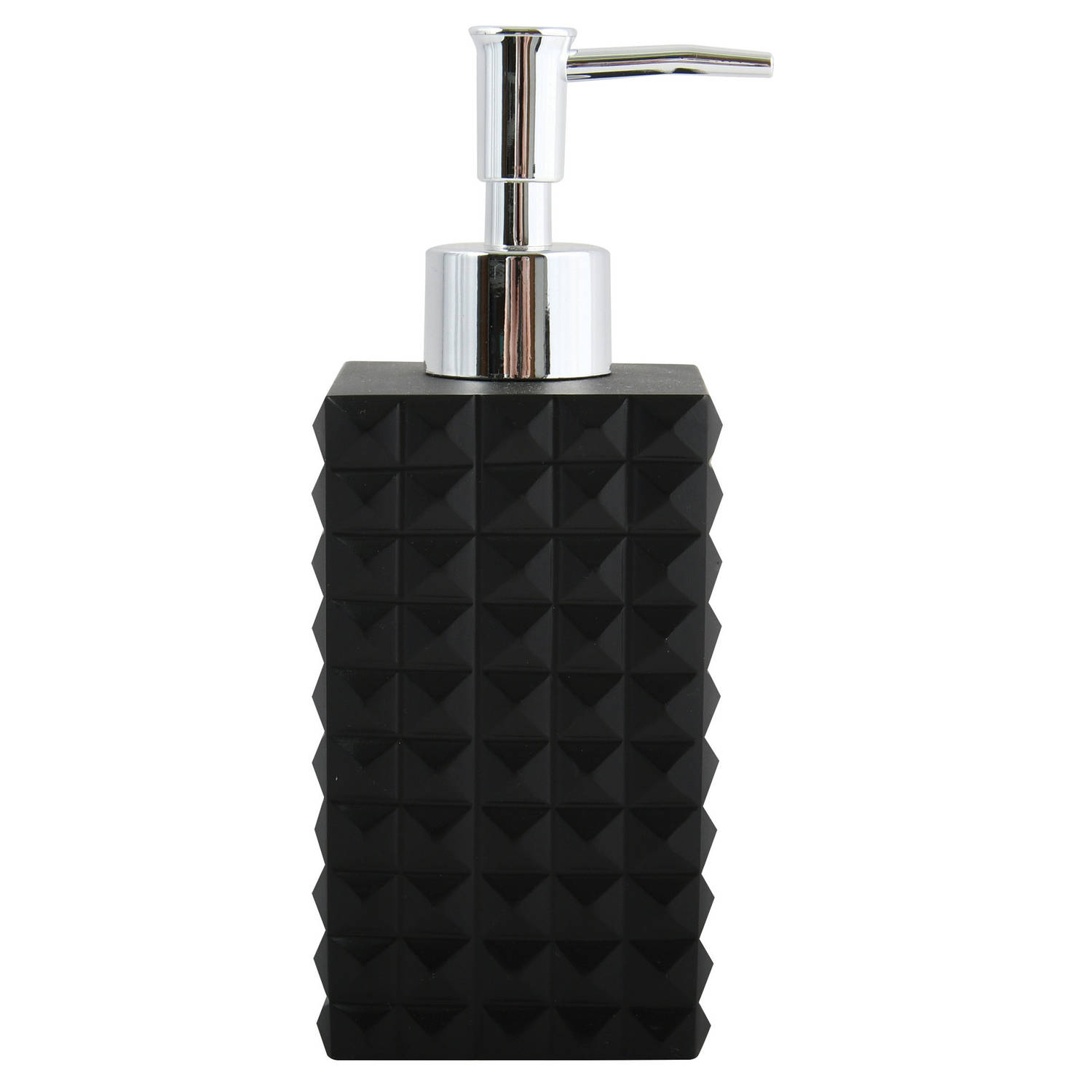MSV Zeeppompje/dispenser - Kubik - kunststeen - zwart - 7 x 17 cm - 270 ml
