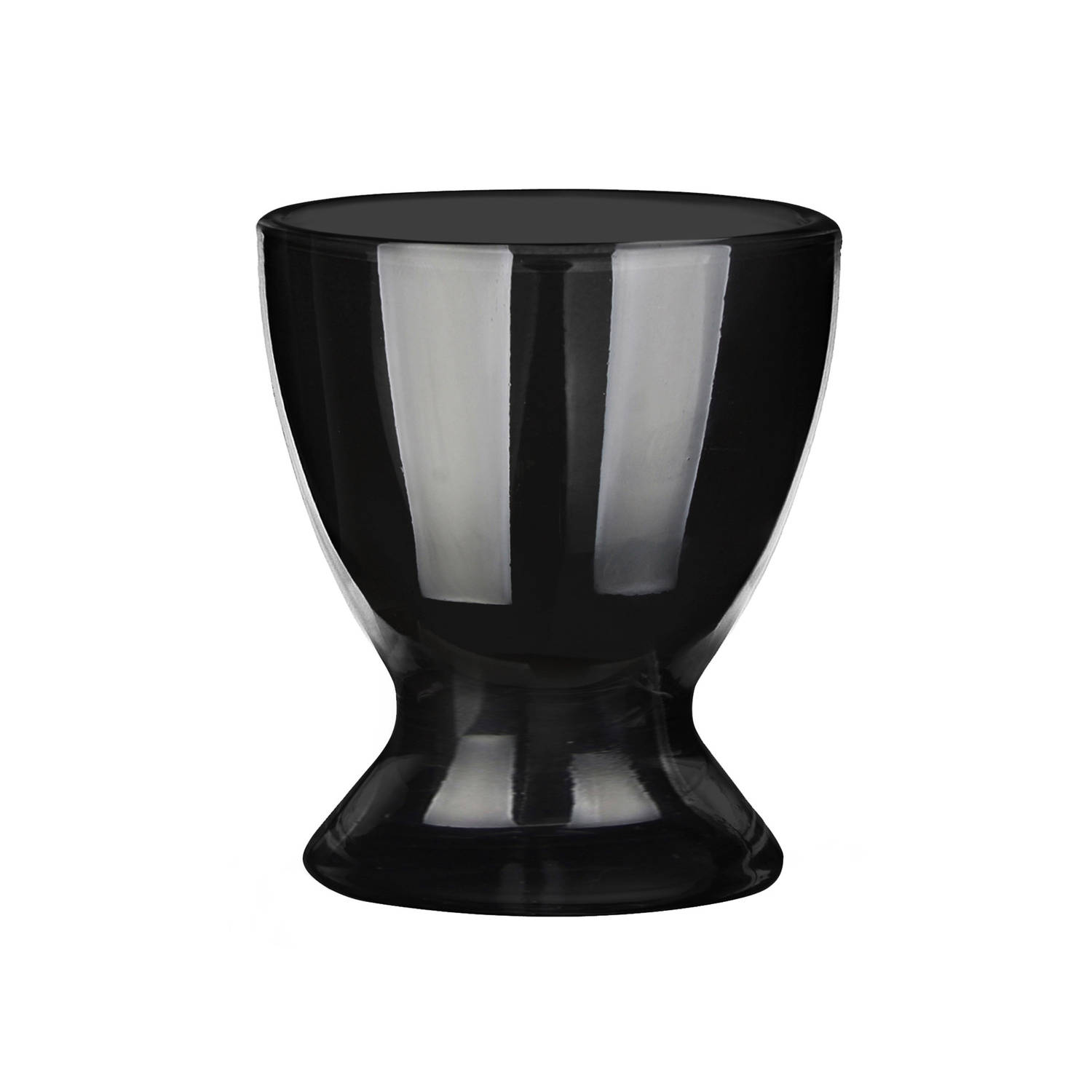 Glasmark Eierdopjes - set 12x - porselein - zwart - 6 cm - in luxe stijl