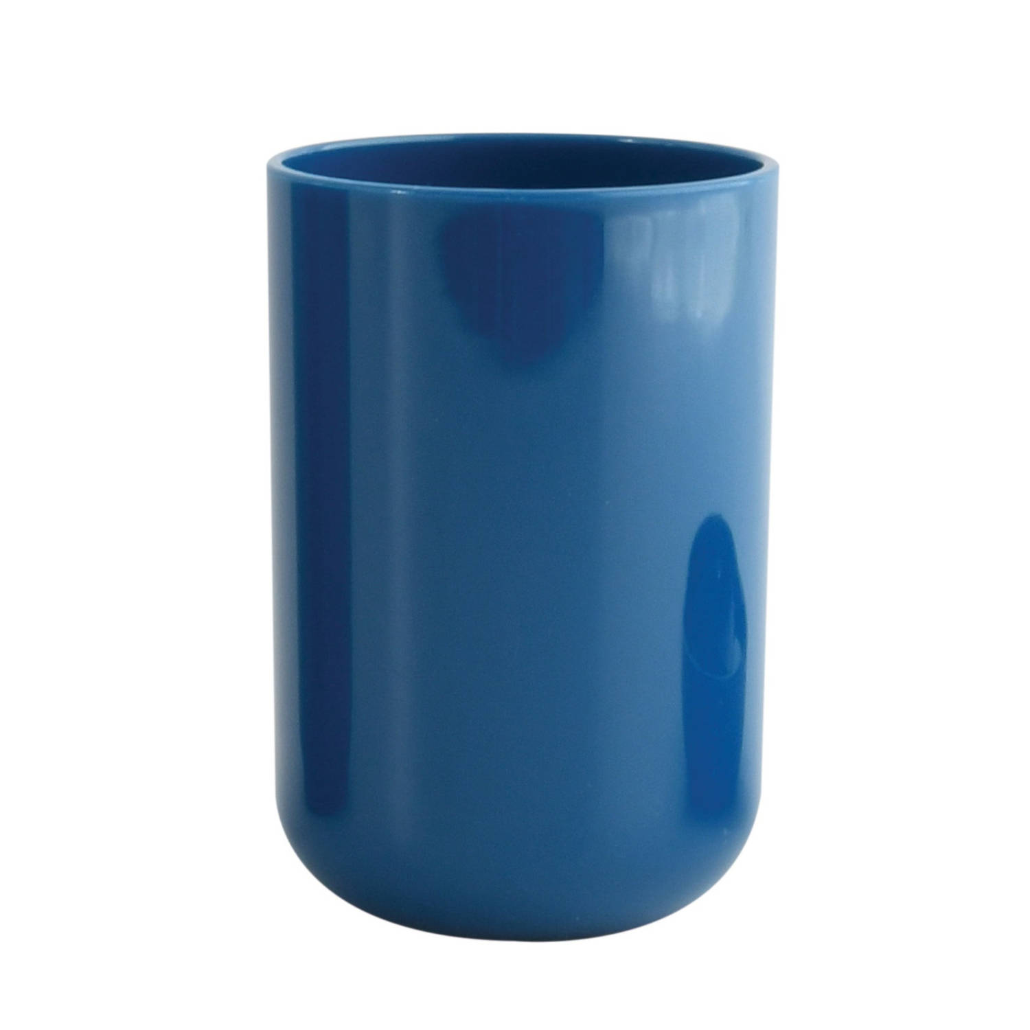 MSV Badkamer drinkbeker Porto PS kunststof marine blauw 7 x 10 cm Tandenborstelhouders