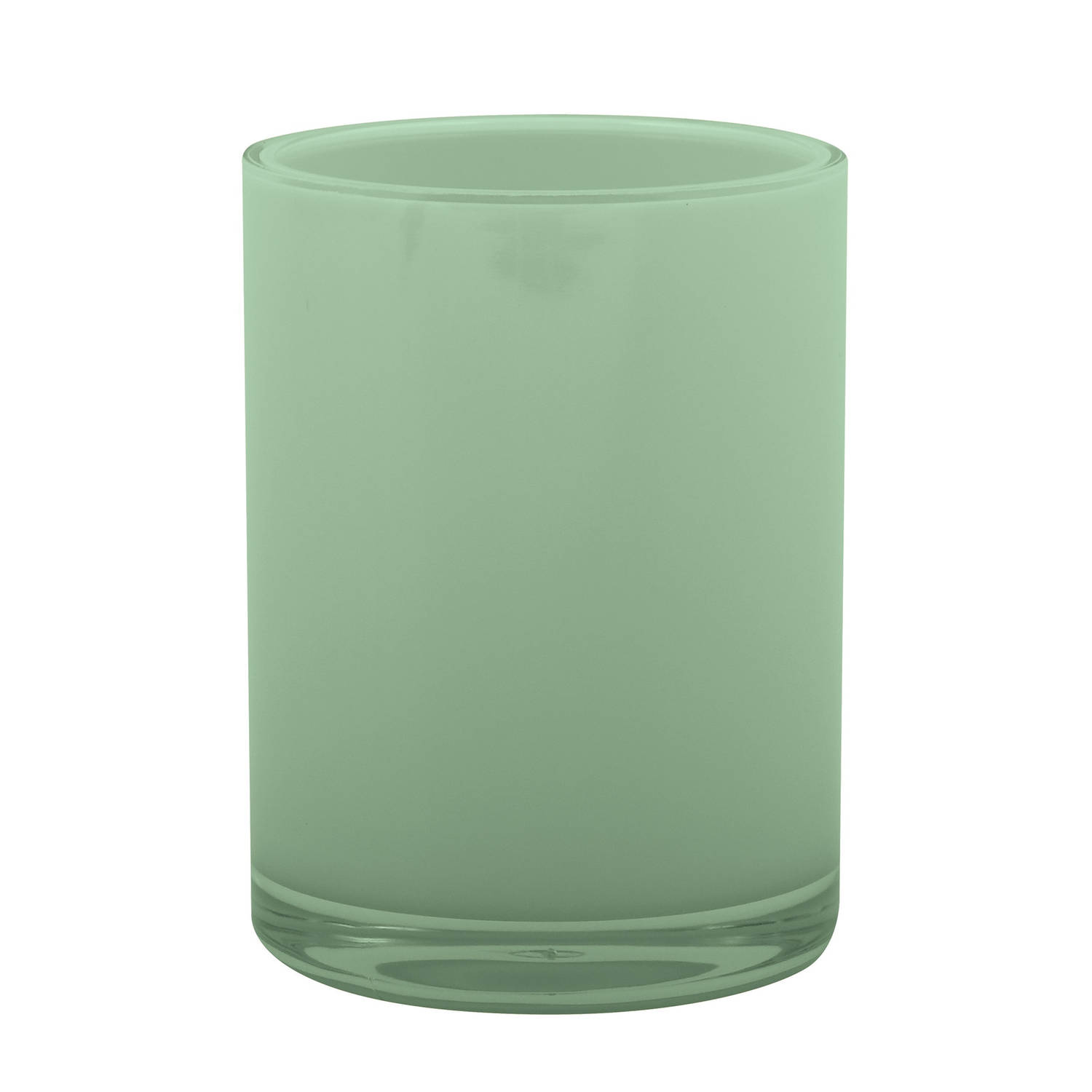 MSV Badkamer drinkbeker/tandenborstelhouder Aveiro - PS kunststof - groen - 7 x 9 cm