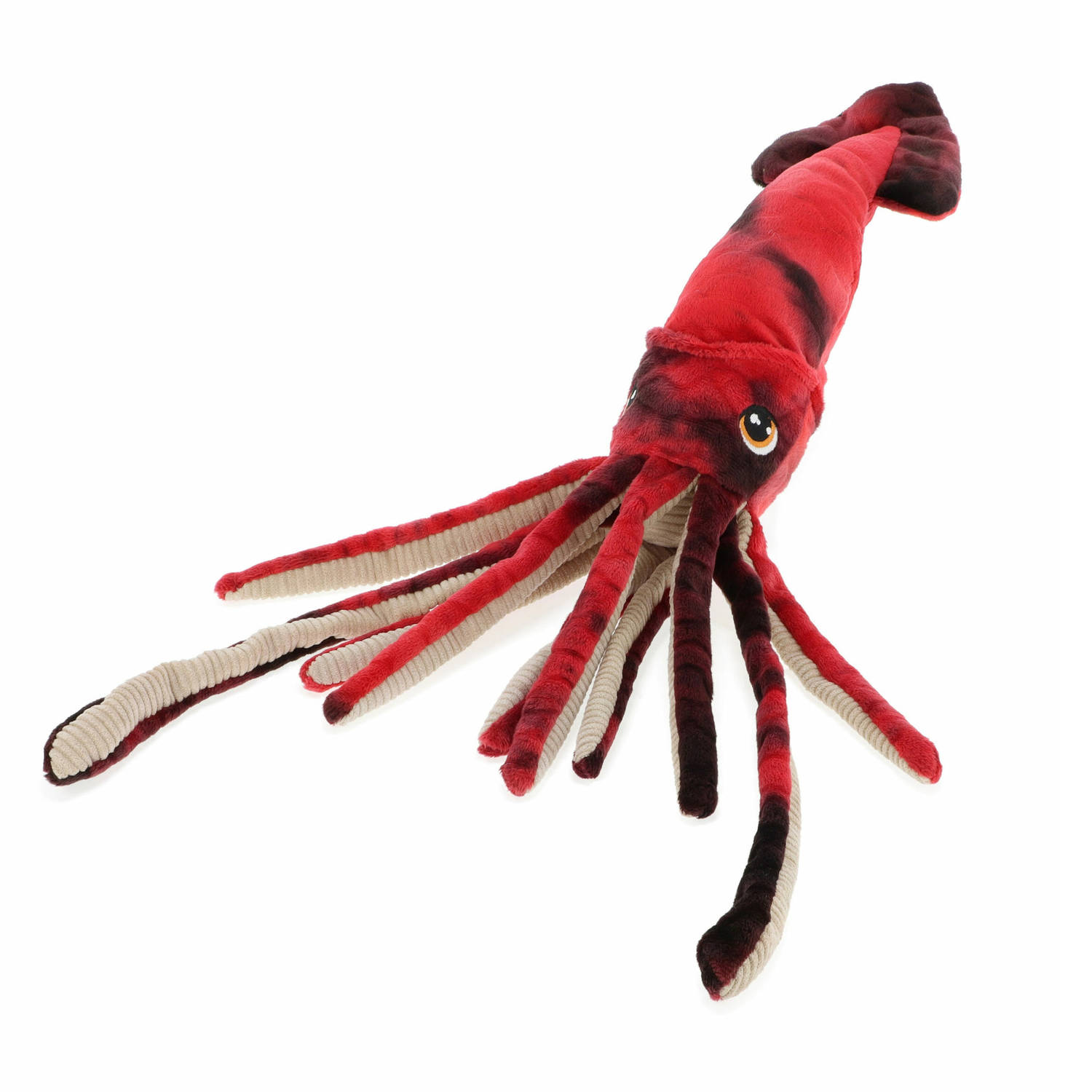Keel Toys pluche inktvis/octopus knuffeldier - rood - zwemmend - 25 cm - Zeedieren