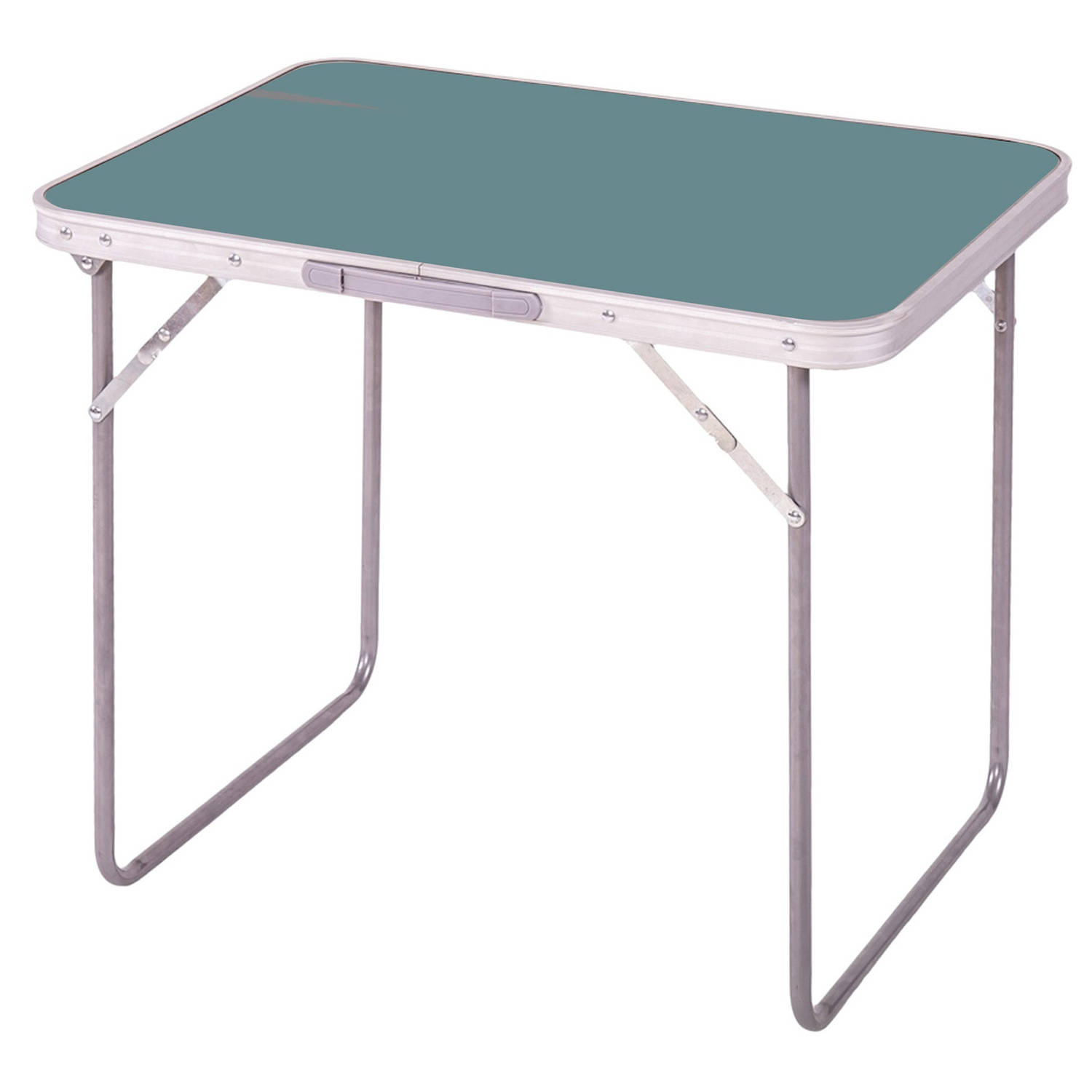 Sunnydays camping tafel - aluminium - opvouwbaar - blauw - L80 x B60 x H70 cm - Bijzettafels