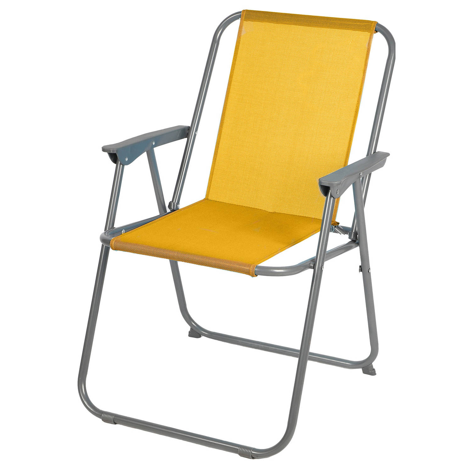 Sunnydays Picnic camping-strand stoel aluminium inklapbaar geel L53 x B55 x H75 cm Campingstoelen