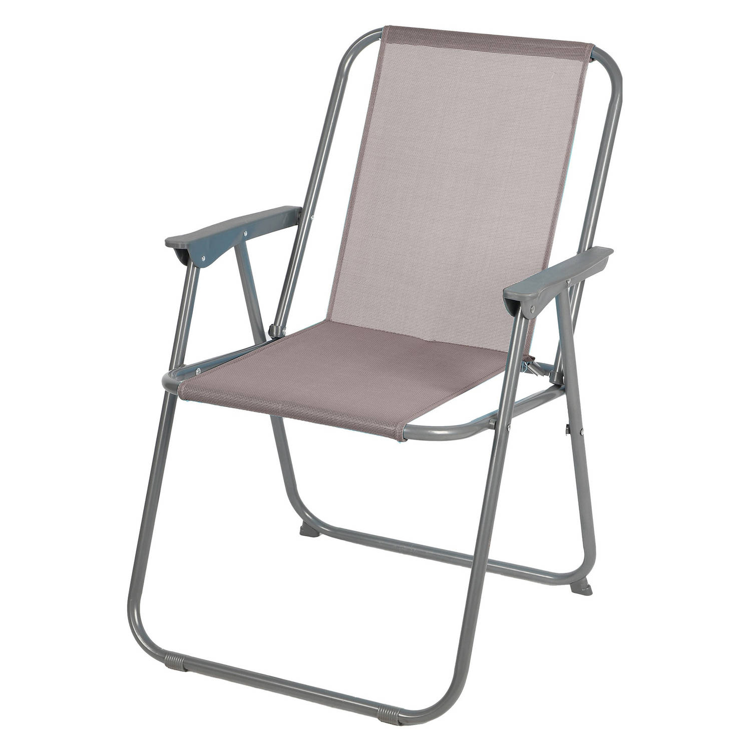Sunnydays Picnic camping-strand stoel aluminium inklapbaar beige L53 x B55 x H75 cm Campingstoelen