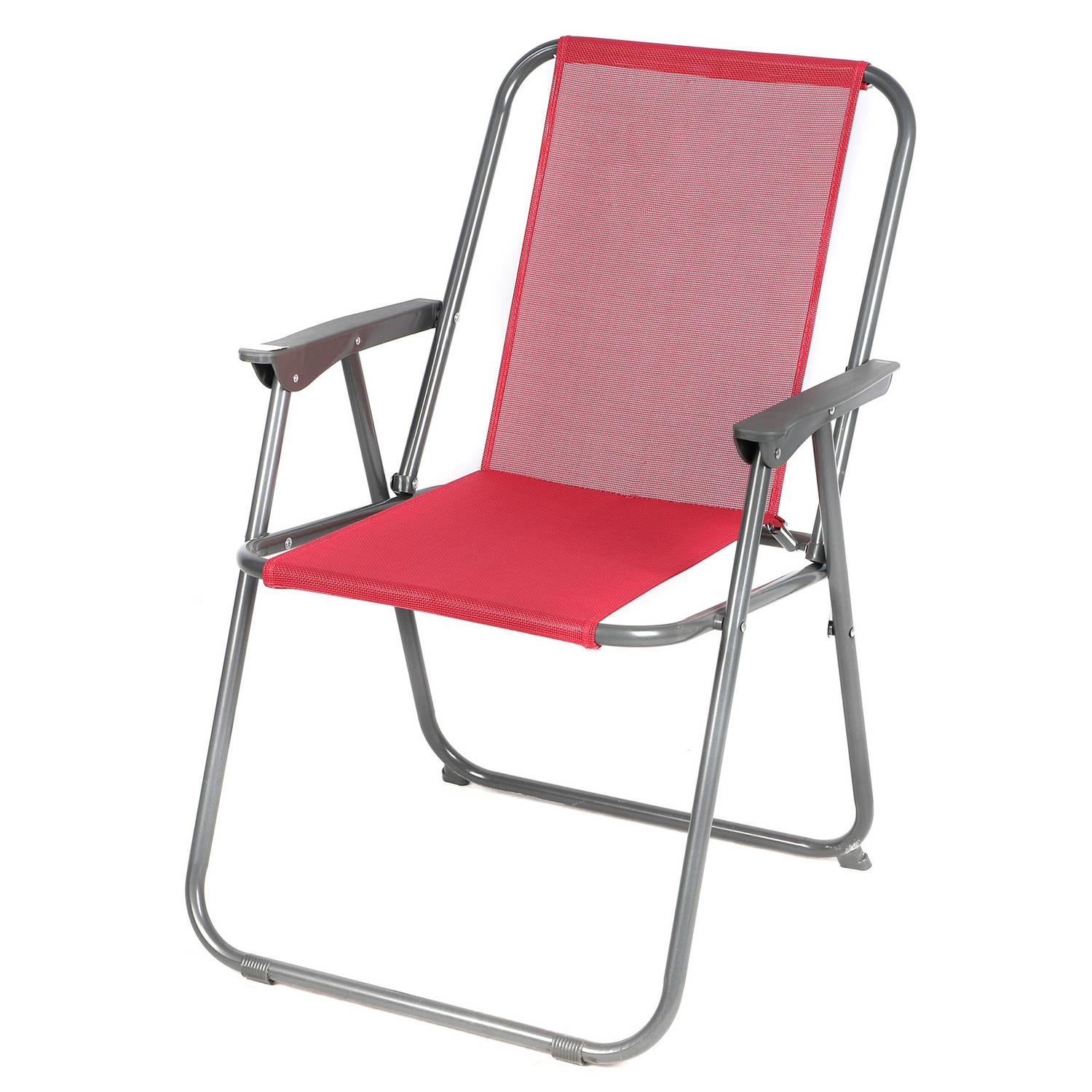 Sunnydays Picnic camping/strand stoel - aluminium - inklapbaar - roze - L53 x B55 x H75 cm