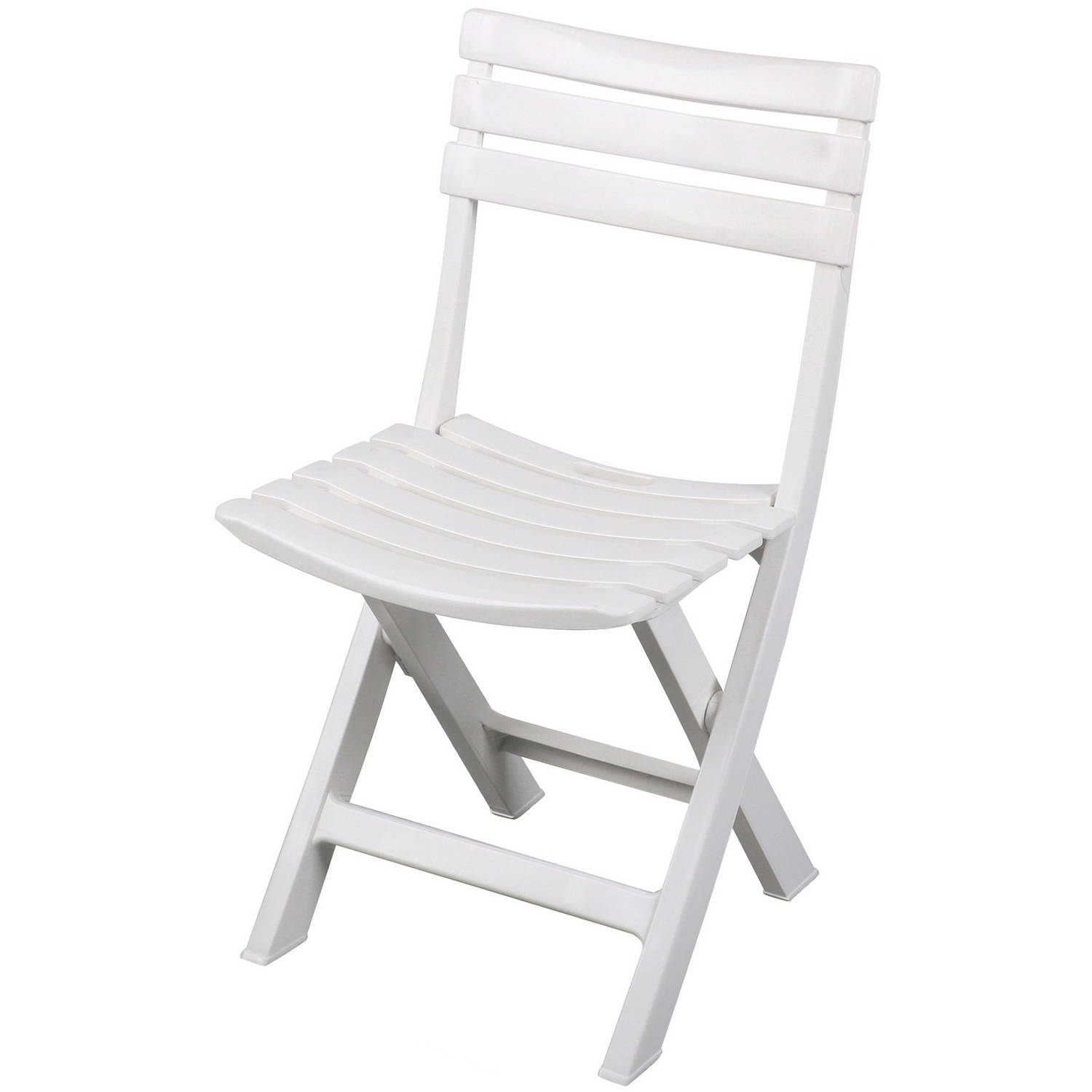 Sunnydays Klapstoel voor buiten-binnen wit 41 x 79 cm stevig kunststof Bijzet stoelen Klapstoelen