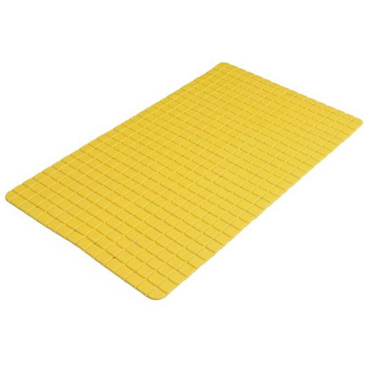 Urban Living Badkamer-douche anti slip mat rubber voor op de vloer okergeel 39 x 69 cm Badmatjes