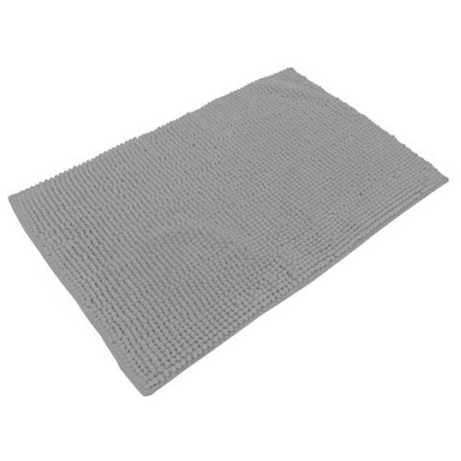 Urban Living Badkamerkleedje/badmat tapijt - voor op de vloer - steengrijs - 50 x 80 cm - anti slip