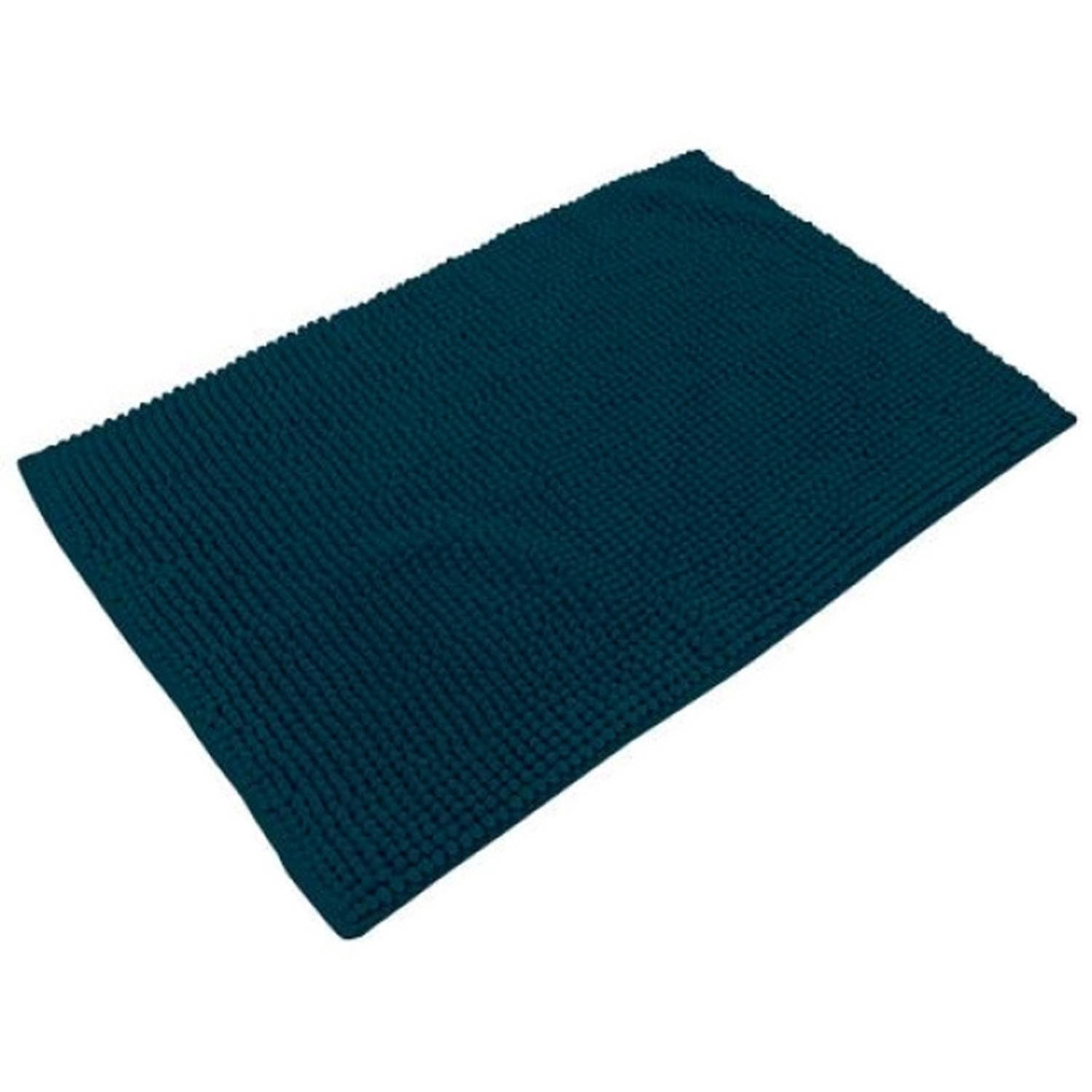 Urban Living Badkamerkleedje-badmat tapijt voor op de vloer donkerblauw 50 x 80 cm Badmatjes
