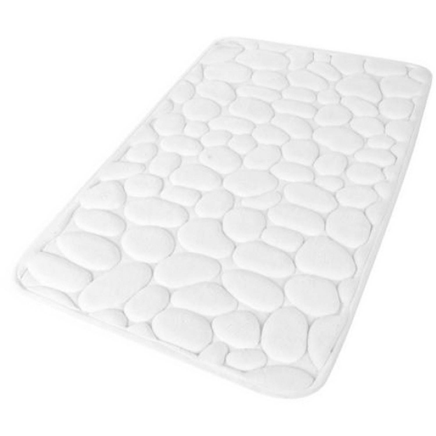 Urban Living Badkamerkleedje/badmat tapijt - memory foam - parel wit - 50 x 80 cm - anti slip