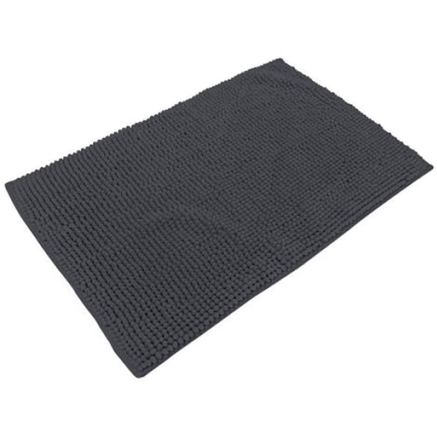 Urban Living Badkamerkleedje/badmat tapijt - voor op de vloer - antraciet - 50 x 80 cm - anti slip