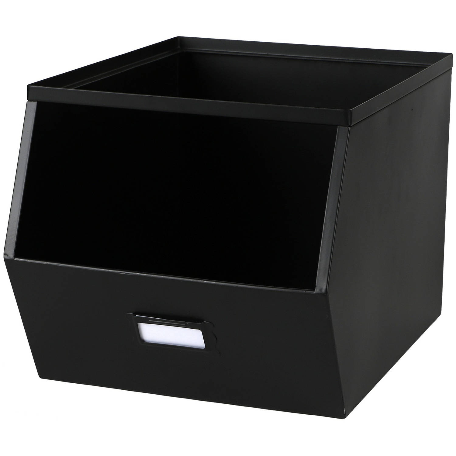 Urban Living Stapelbare opbergmand Open Metal Box - L23 x B32 x H21 cm - metaal - zwart